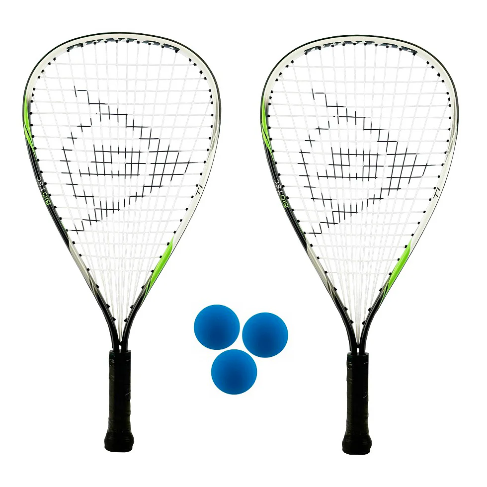 Dunlop Biotec Titanium 2 Player Racketball Racket Set Including 3 Balls