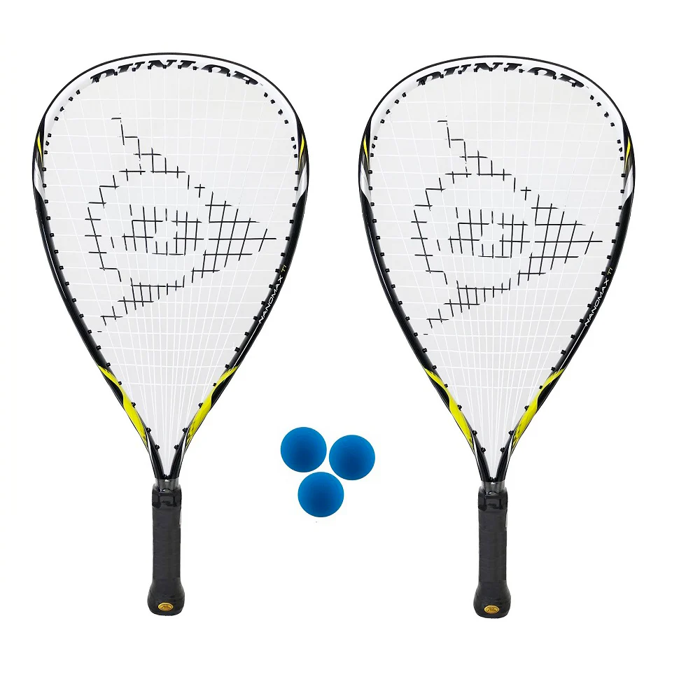 Dunlop Nanomax Ti 2 Player Racketball Racket Set Including 3 Balls