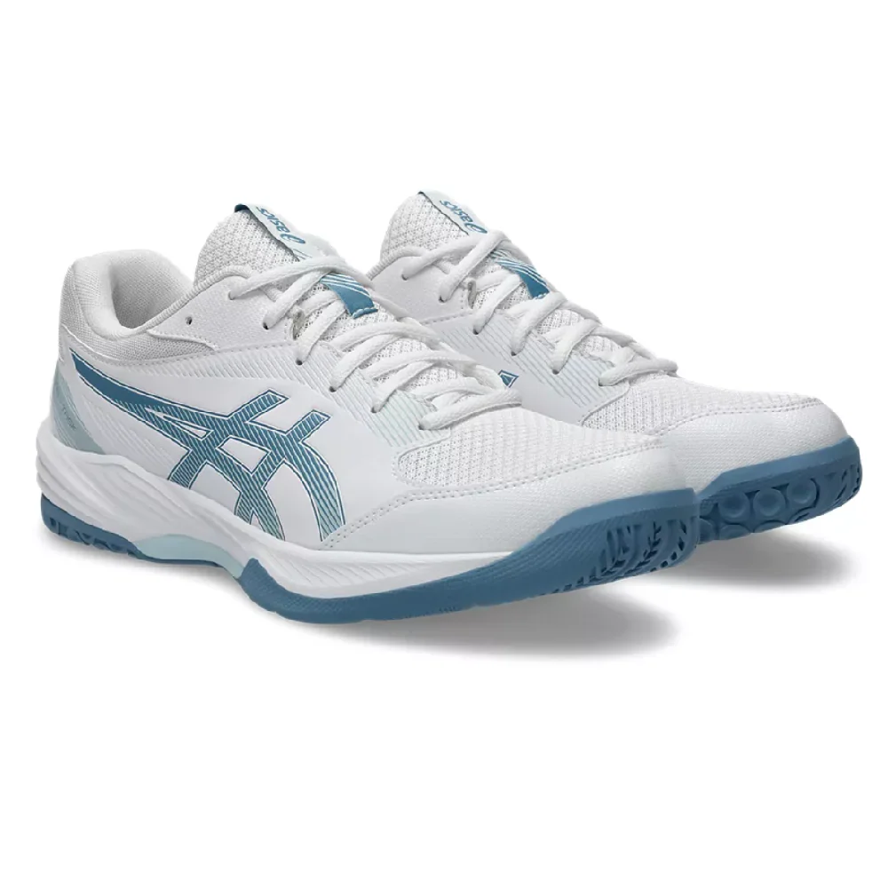 ASICS Gel Task 4 Mens Indoor Shoes - White/Saba Blue - 2026 - Image 3