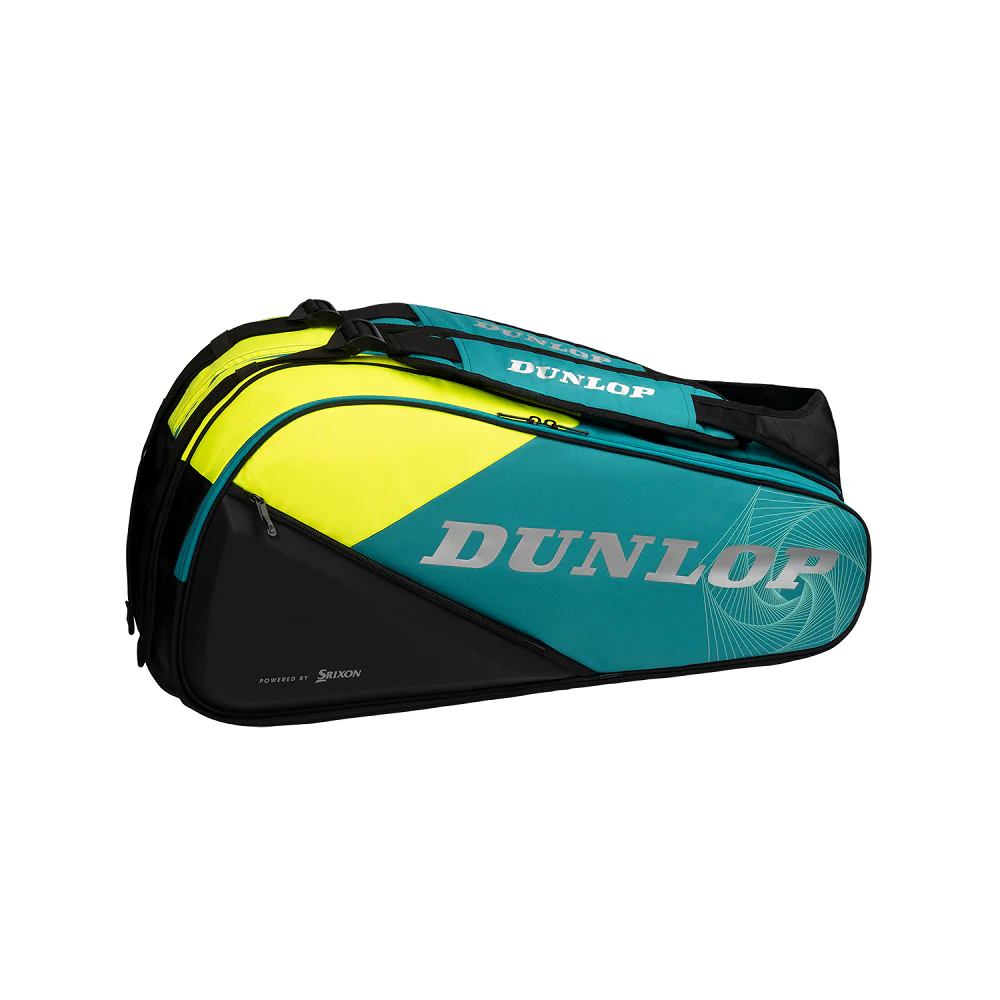 Dunlop SX Performance 8 Tennis Racket Bag - Teal/Yellow - Image 2