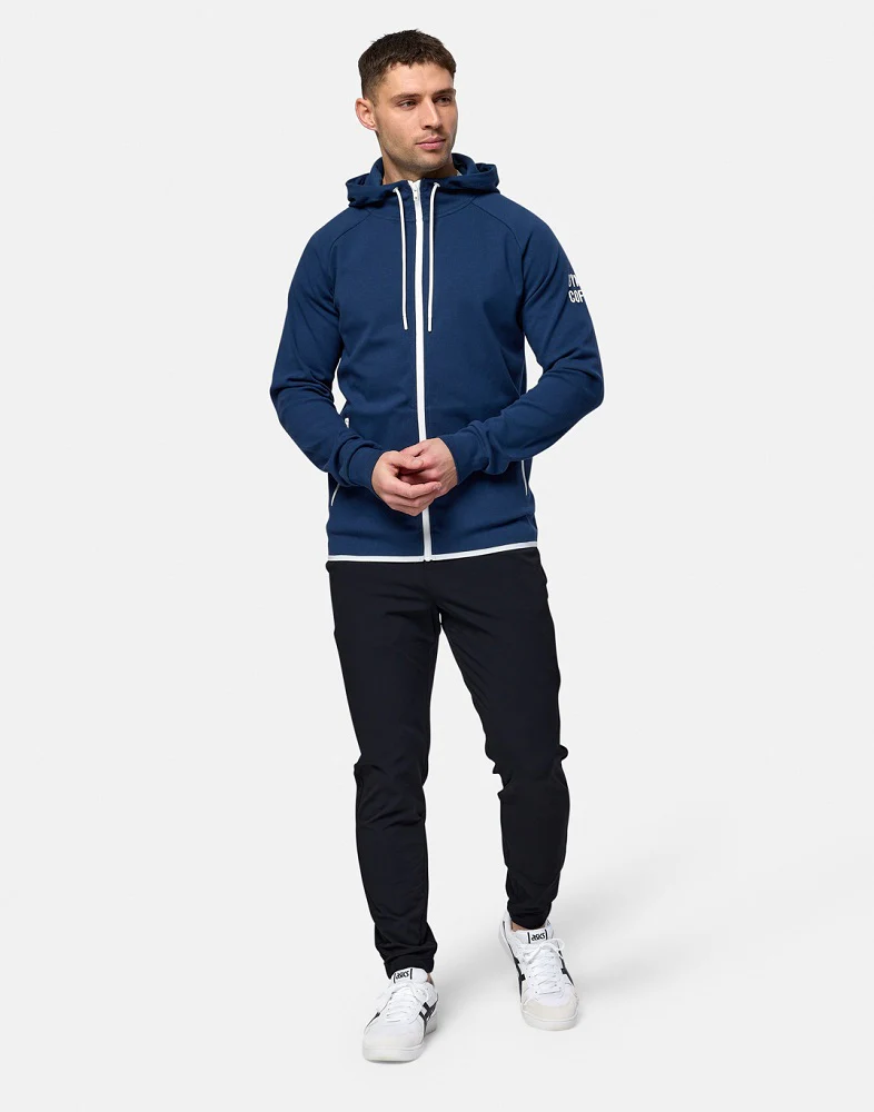 Gym + Coffee Chill Full Zip Men's Hoodie - Petrol Blue - Image 2