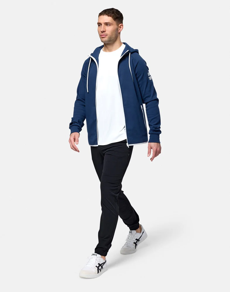 Gym + Coffee Chill Full Zip Men's Hoodie - Petrol Blue - Image 3