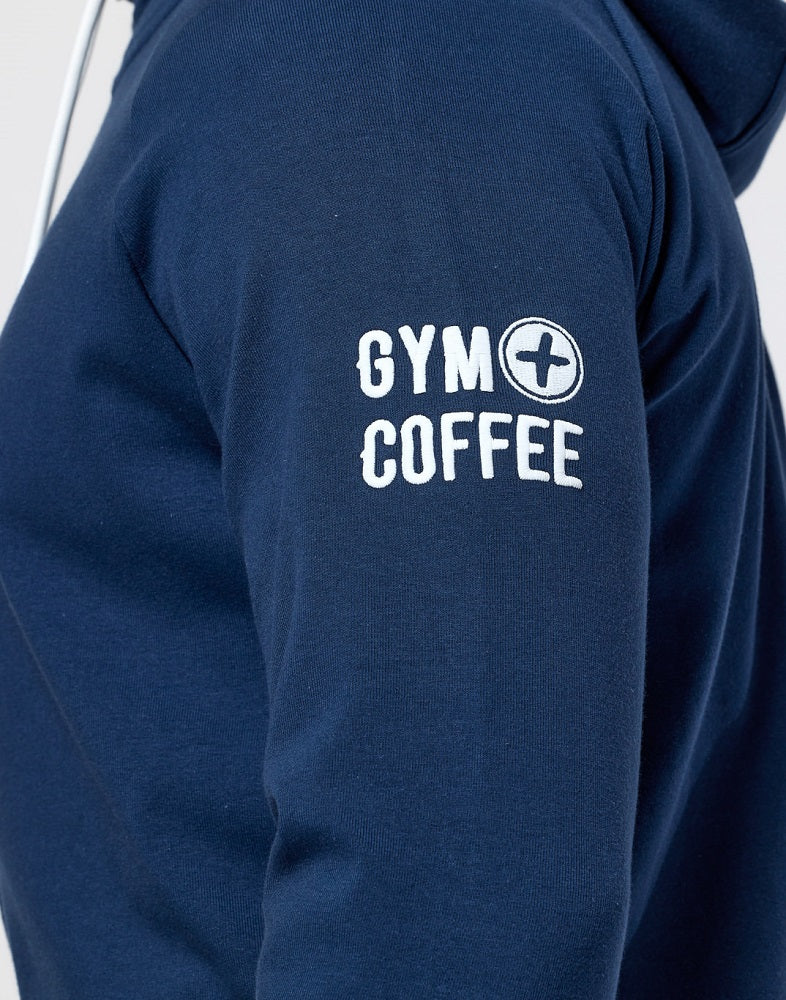 Gym + Coffee Chill Full Zip Men's Hoodie - Petrol Blue - Image 5