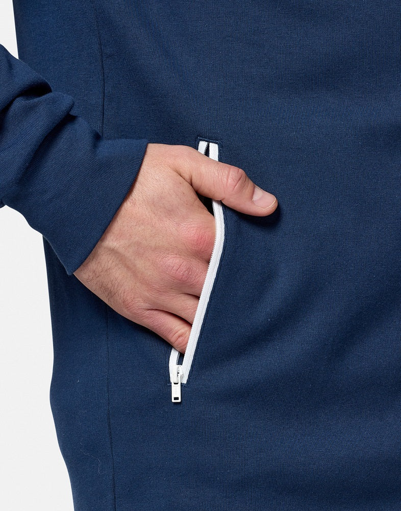Gym + Coffee Chill Full Zip Men's Hoodie - Petrol Blue - Image 6