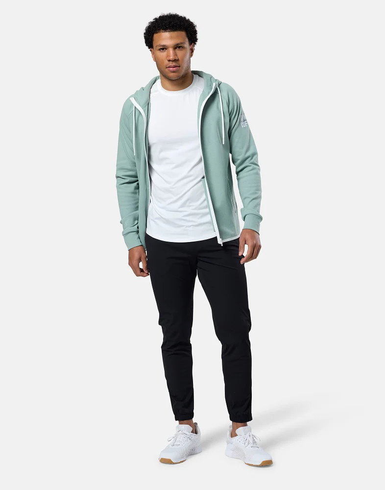 Gym + Coffee Chill Full Zip Men's Hoodie - Summer Green - Image 3