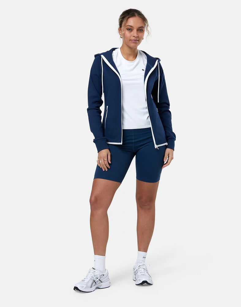 Gym + Coffee Chill Full Zip Women's Hoodie - Petrol Blue - Image 2
