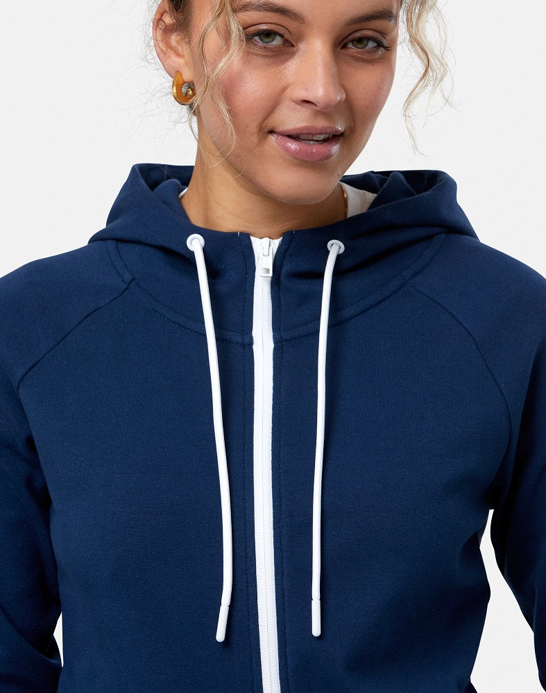 Gym + Coffee Chill Full Zip Women's Hoodie - Petrol Blue - Image 5
