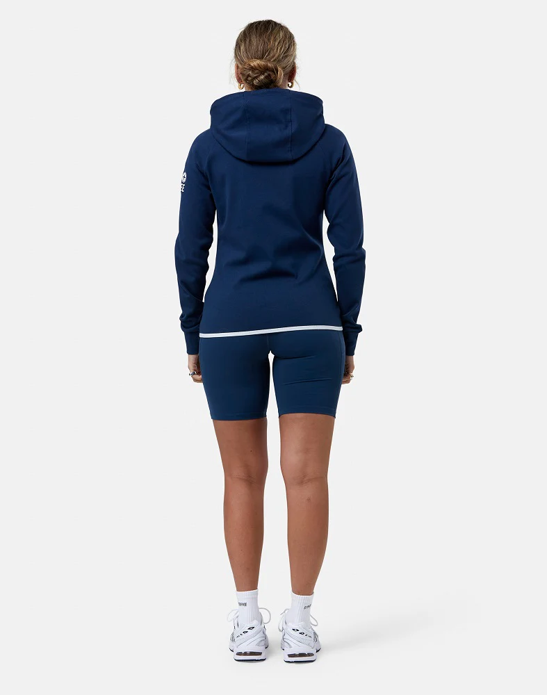 Gym + Coffee Chill Full Zip Women's Hoodie - Petrol Blue - Image 8