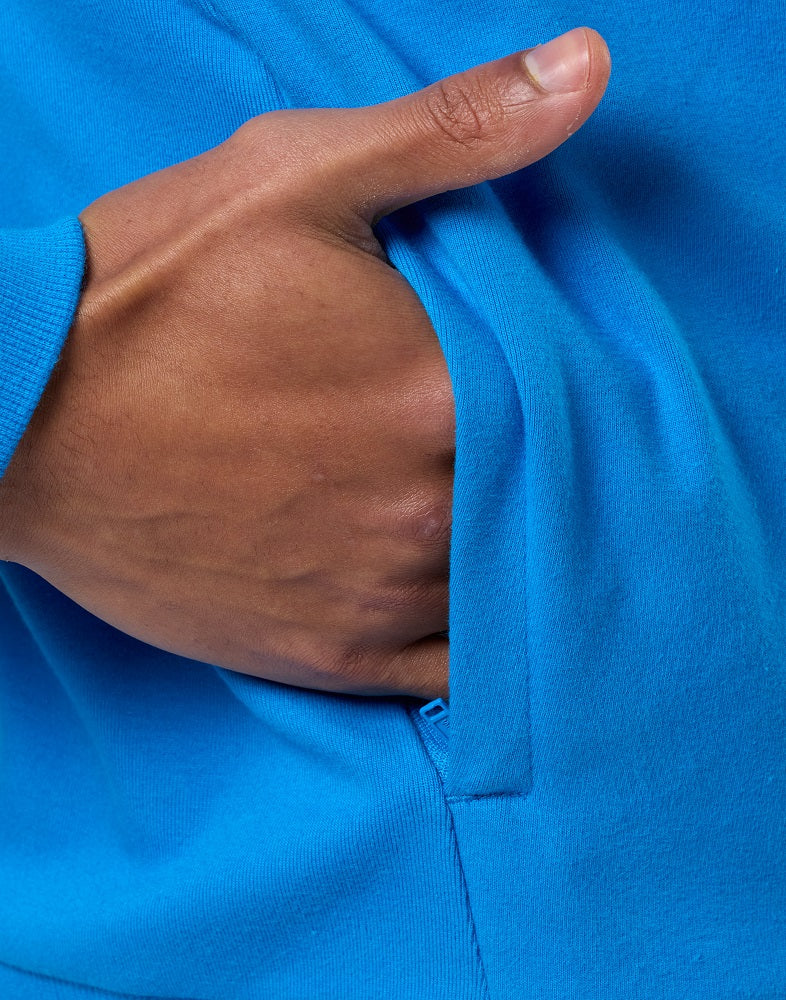 Gym + Coffee Chill Half Zip Men's Hoodie - Sky Blue - Image 6