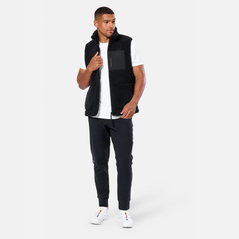 Gym + Coffee Industry Fleece Gilet - Unisex - Black - Image 3