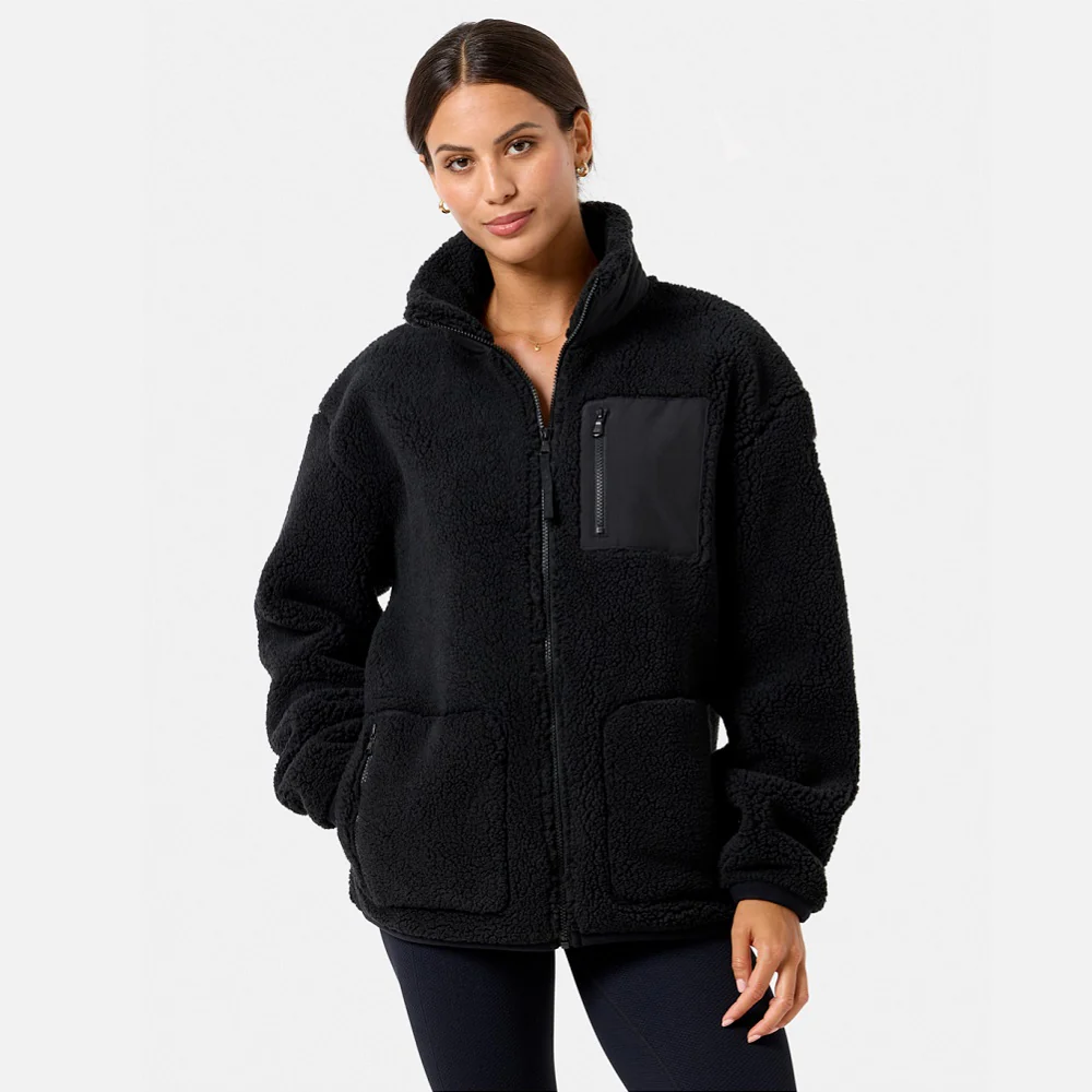 Gym + Coffee Industry Fleece Jacket - Unisex - Black - Image 8