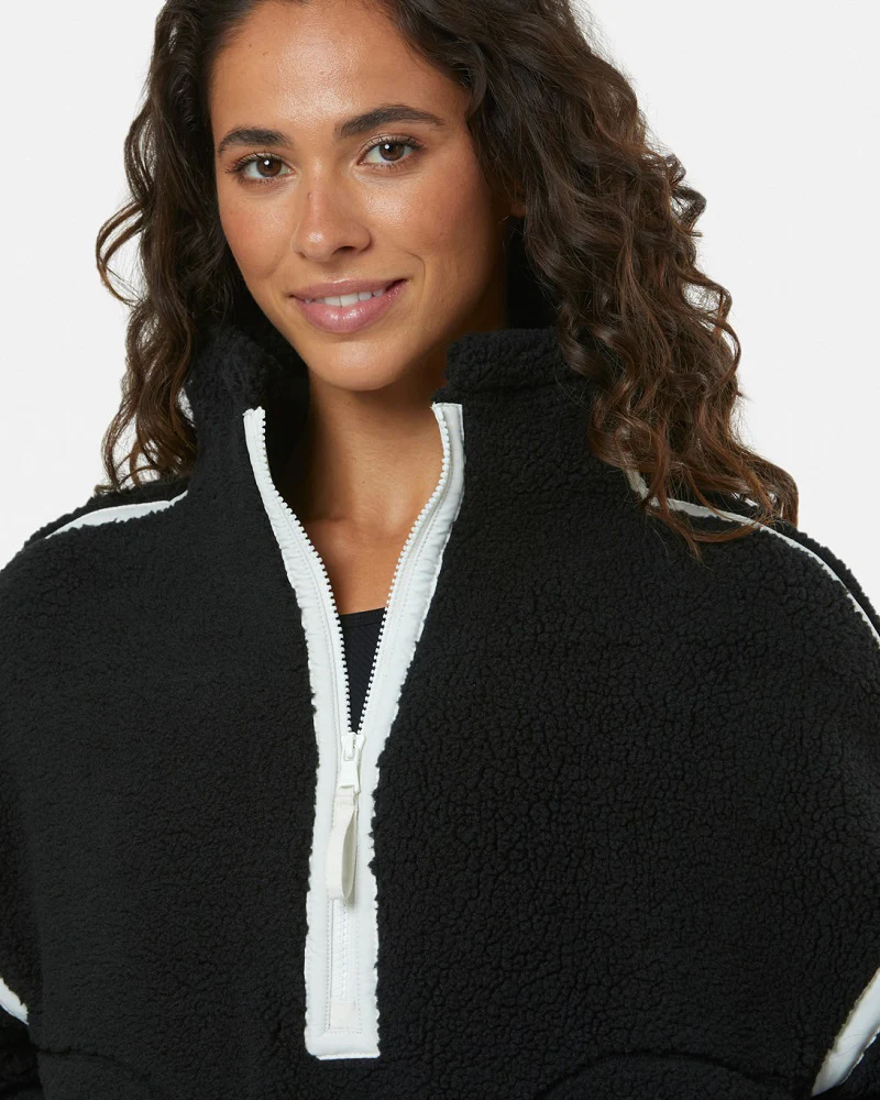 Gym + Coffee Industry Half Zip Fleece Jacket - Black - Image 4