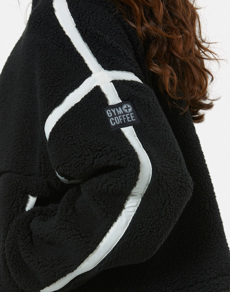 Gym + Coffee Industry Half Zip Fleece Jacket - Black - Image 5