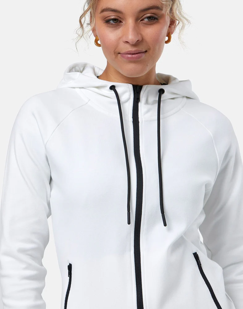 Gym + Coffee Chill Full Zip Women's Hoodie - White - Image 5