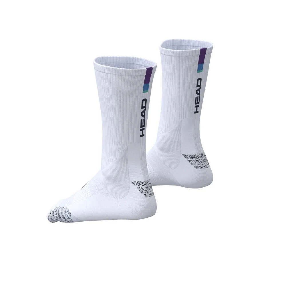 HEAD Performance Colour Crew Athletes Socks - White/Purple - 1 Pair