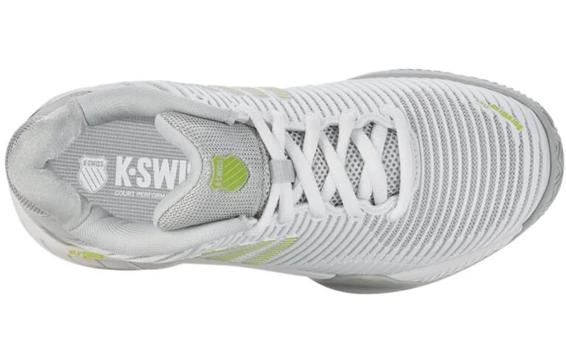 K-Swiss Hypercourt Express HB 2 Womens Tennis Shoes - White/Grey Violet/Limegreen - Image 4