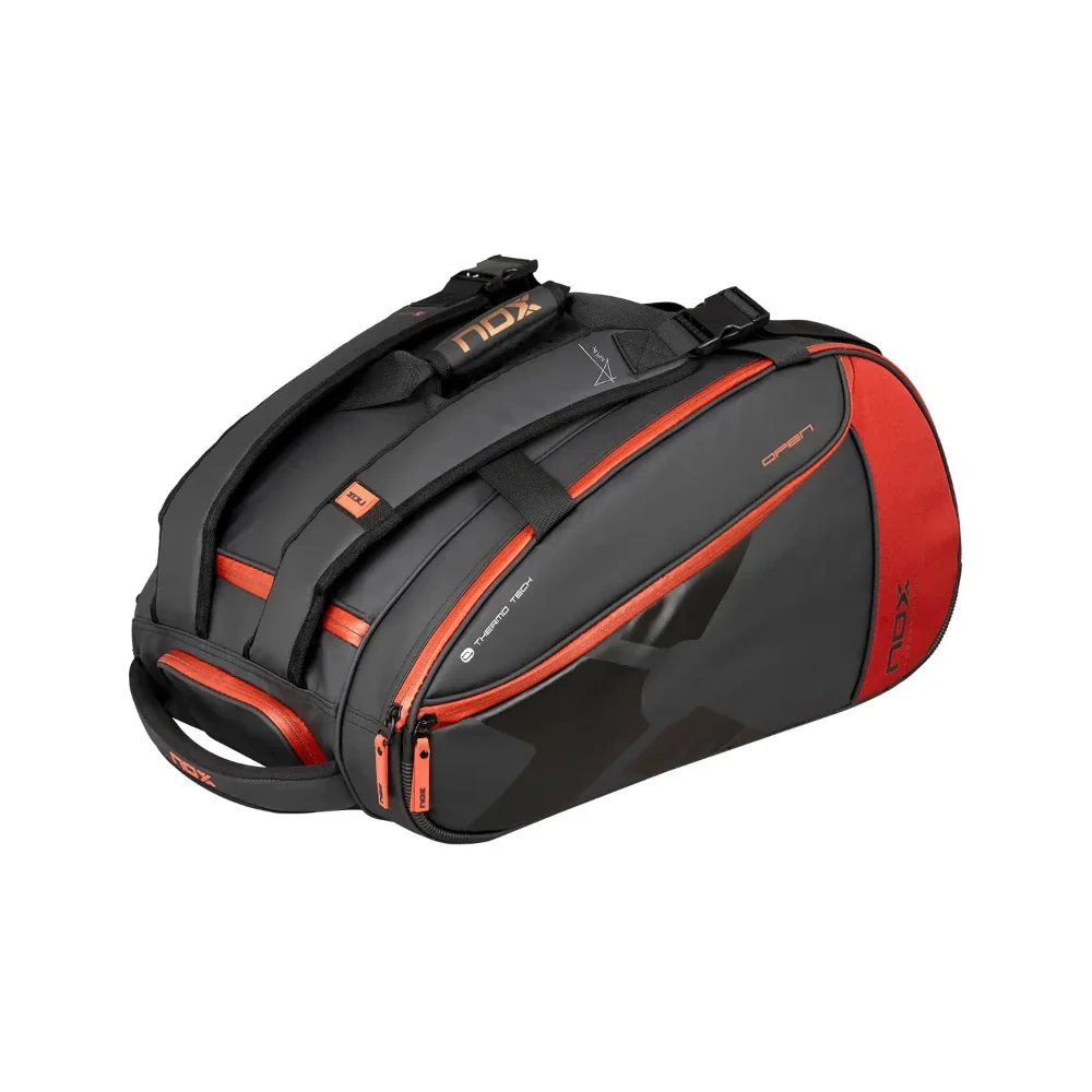 NOX Luxury Open Series Padel Racket Bag - Black/Red - Image 3