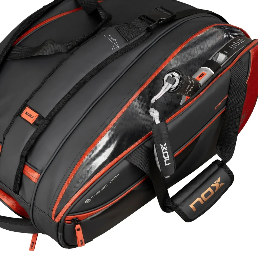 NOX Luxury Open Series Padel Racket Bag - Black/Red - Image 7