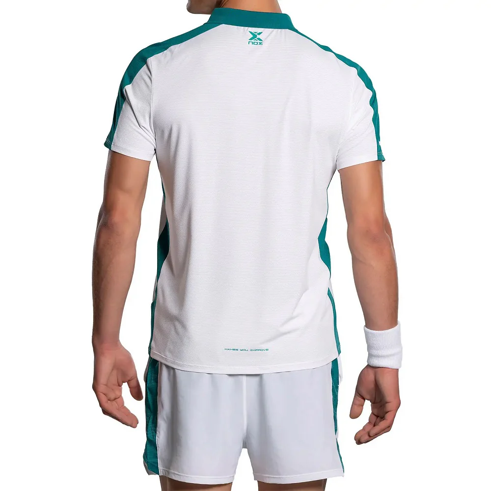 NOX Pro Men's Polo - White / Ivy Green - Image 4