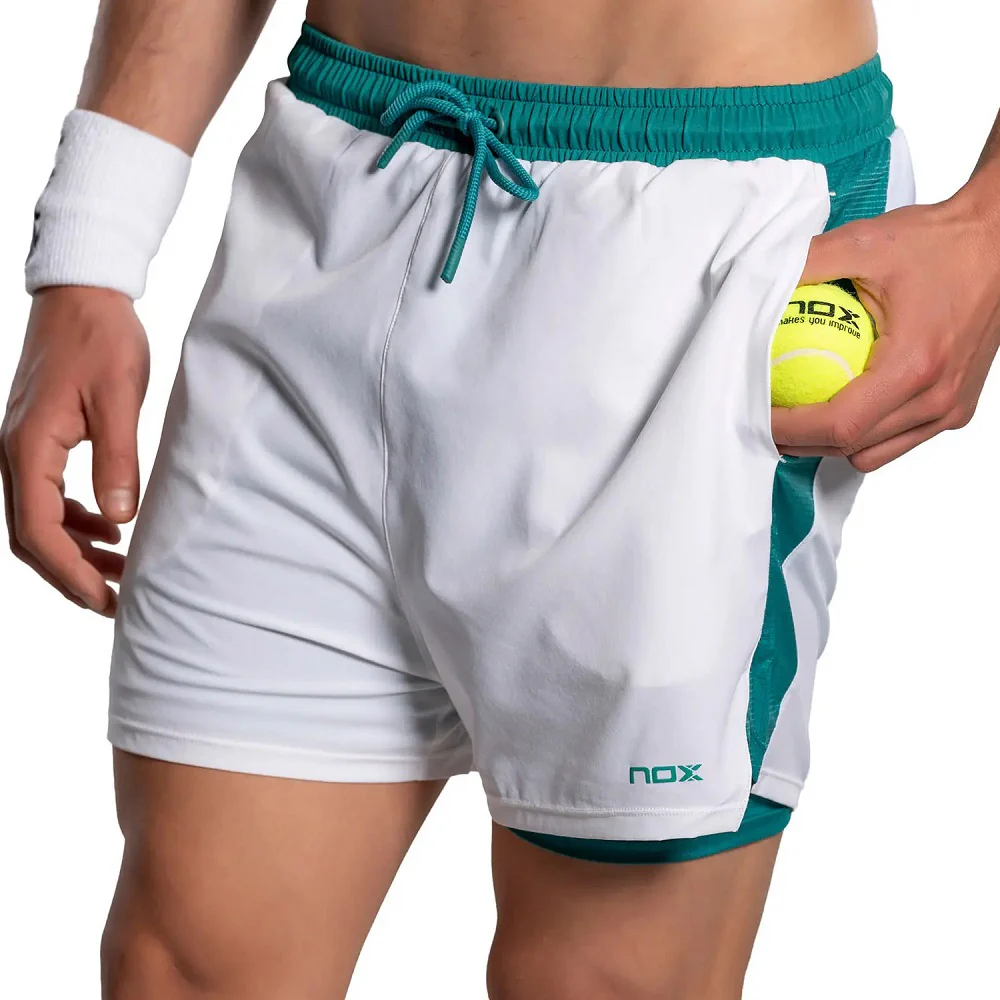 NOX Pro Mens Shorts - White / Ivy Green - Image 2