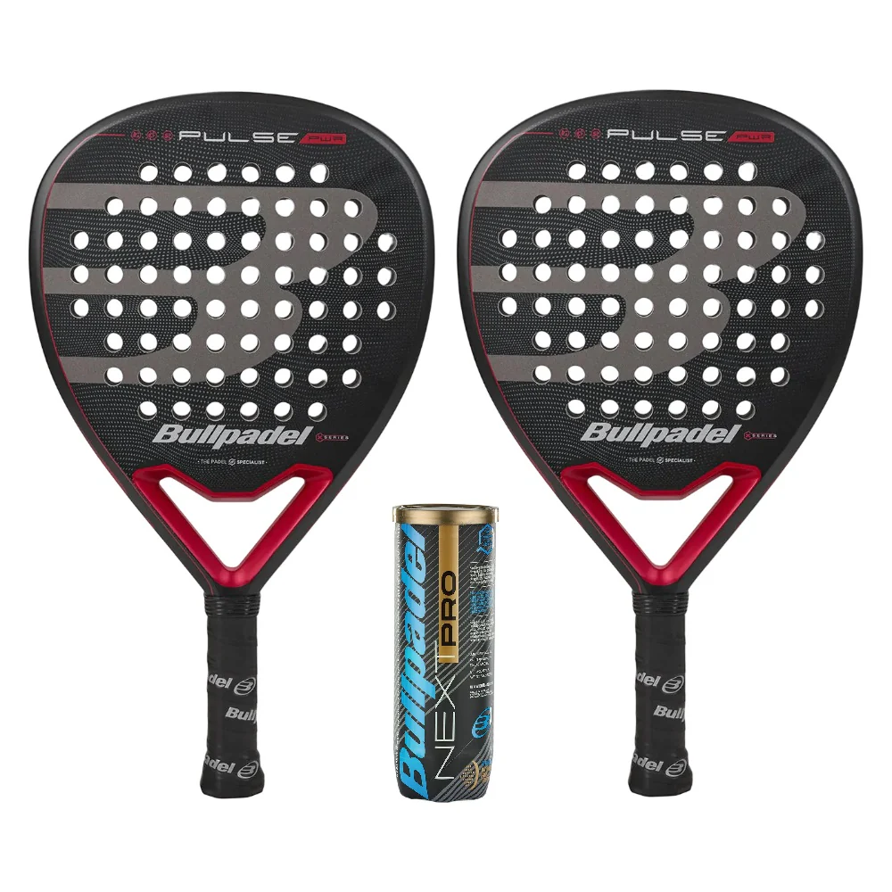 Bullpadel Pulse Power Padel Racket Twin Set - Includes 2 x Padel Rackets & 3 Padel Balls
