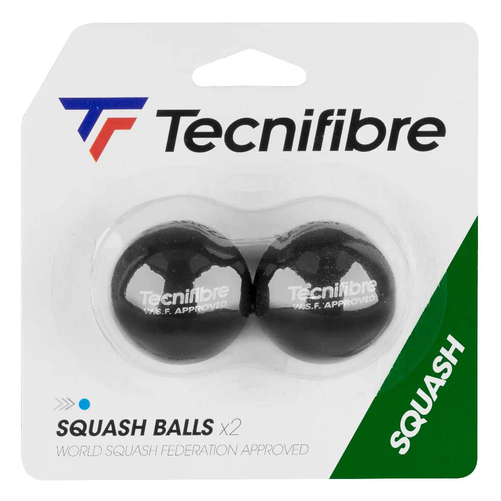 Tecnifibre Blue Dot Squash Balls - 2 Pack - Beginner