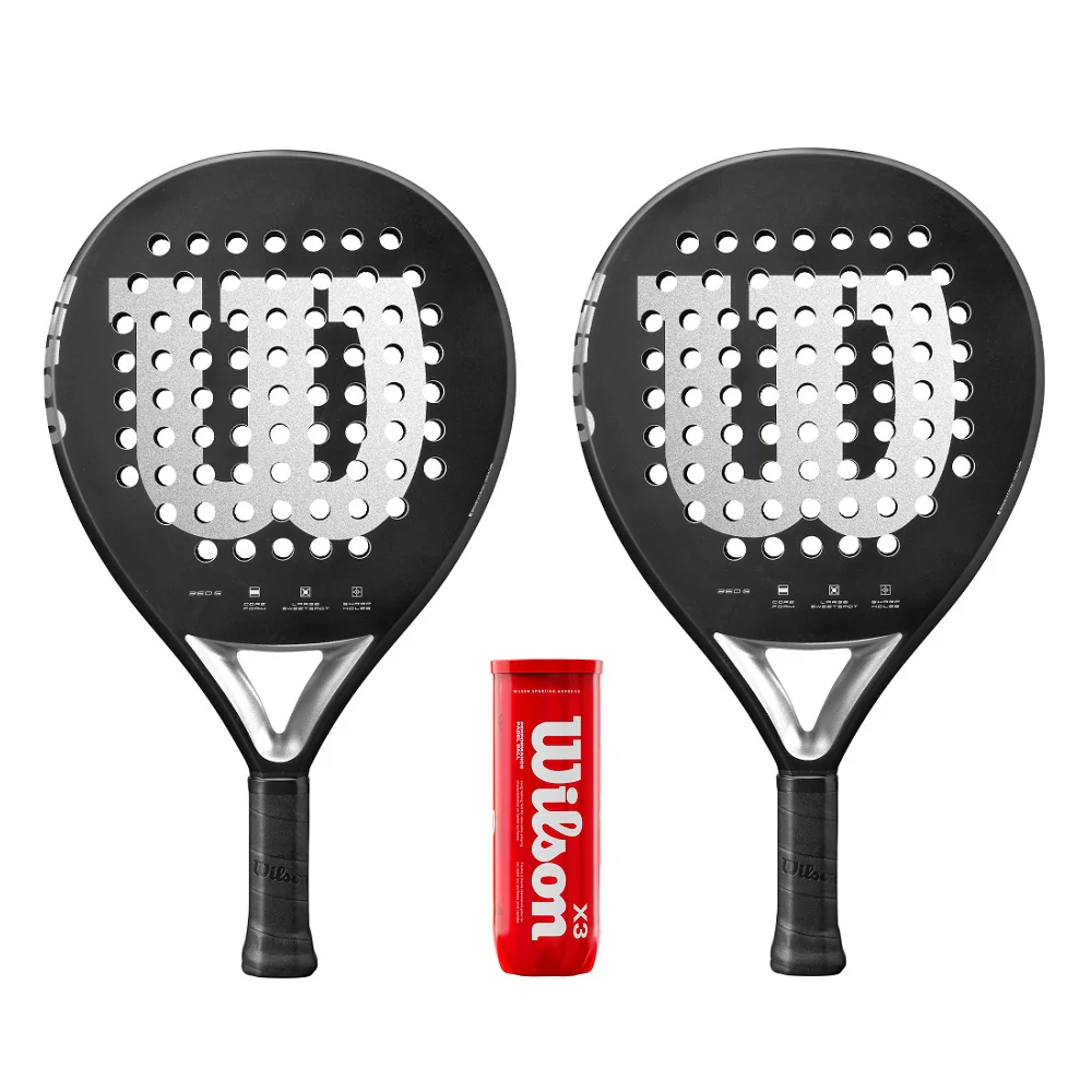 Wilson Elevate Padel Racket Twin Set - Includes 2 x Padel Rackets & 3 Padel Balls