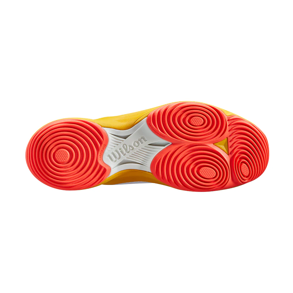 Wilson Hurakn 2.0 Men's Padel Tennis Sports Shoe Trainer - White/Old Gold/Fiery Coral - Image 3