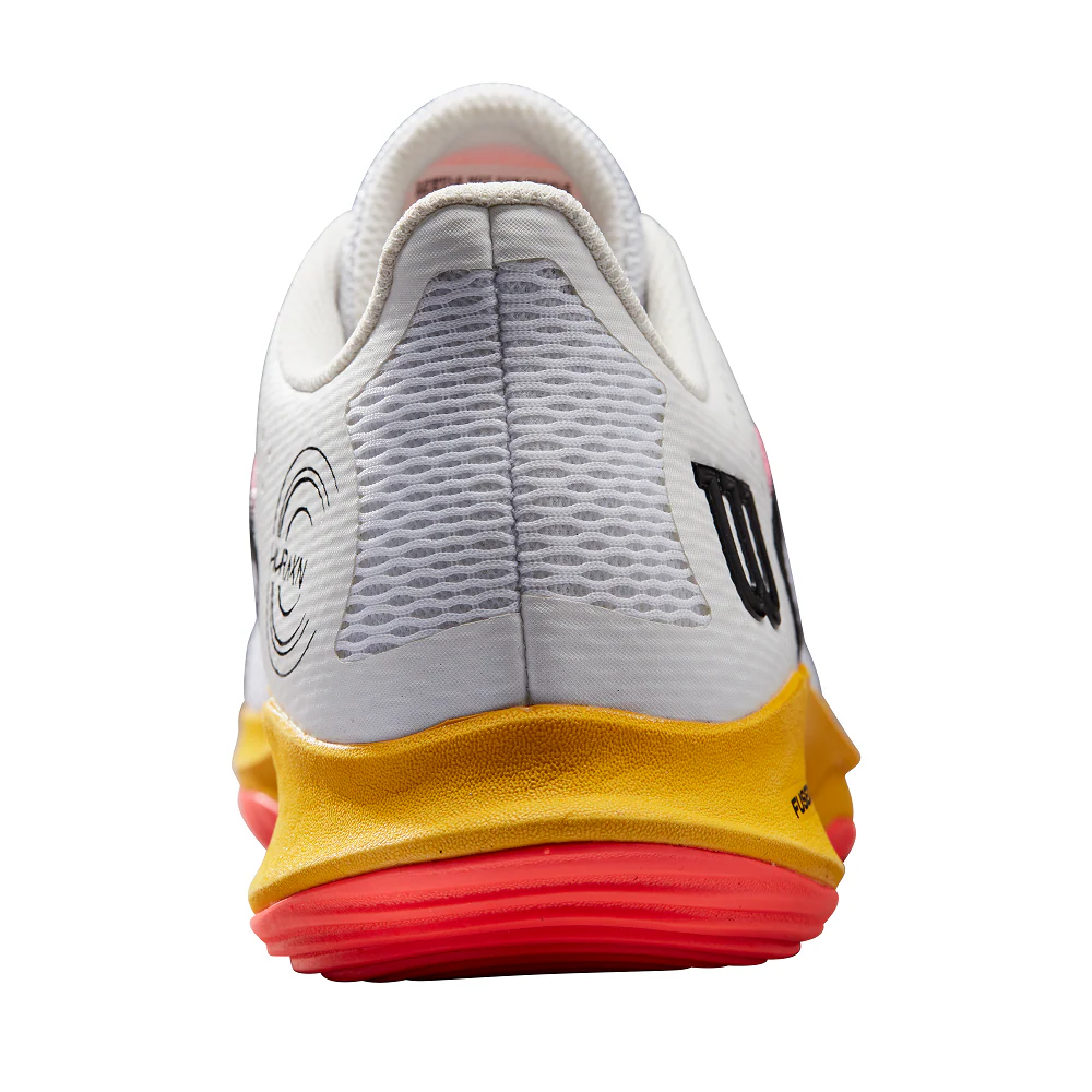 Wilson Hurakn 2.0 Men's Padel Tennis Sports Shoe Trainer - White/Old Gold/Fiery Coral - Image 5