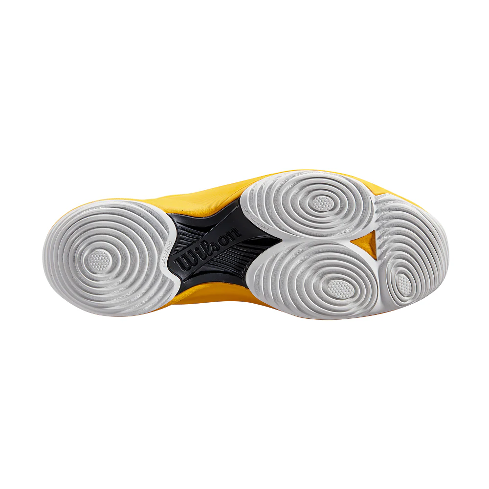 Wilson Hurakn Pro Men's Padel Tennis Sports Shoe Trainer - White/Old Gold/Fiery Coral - Image 3