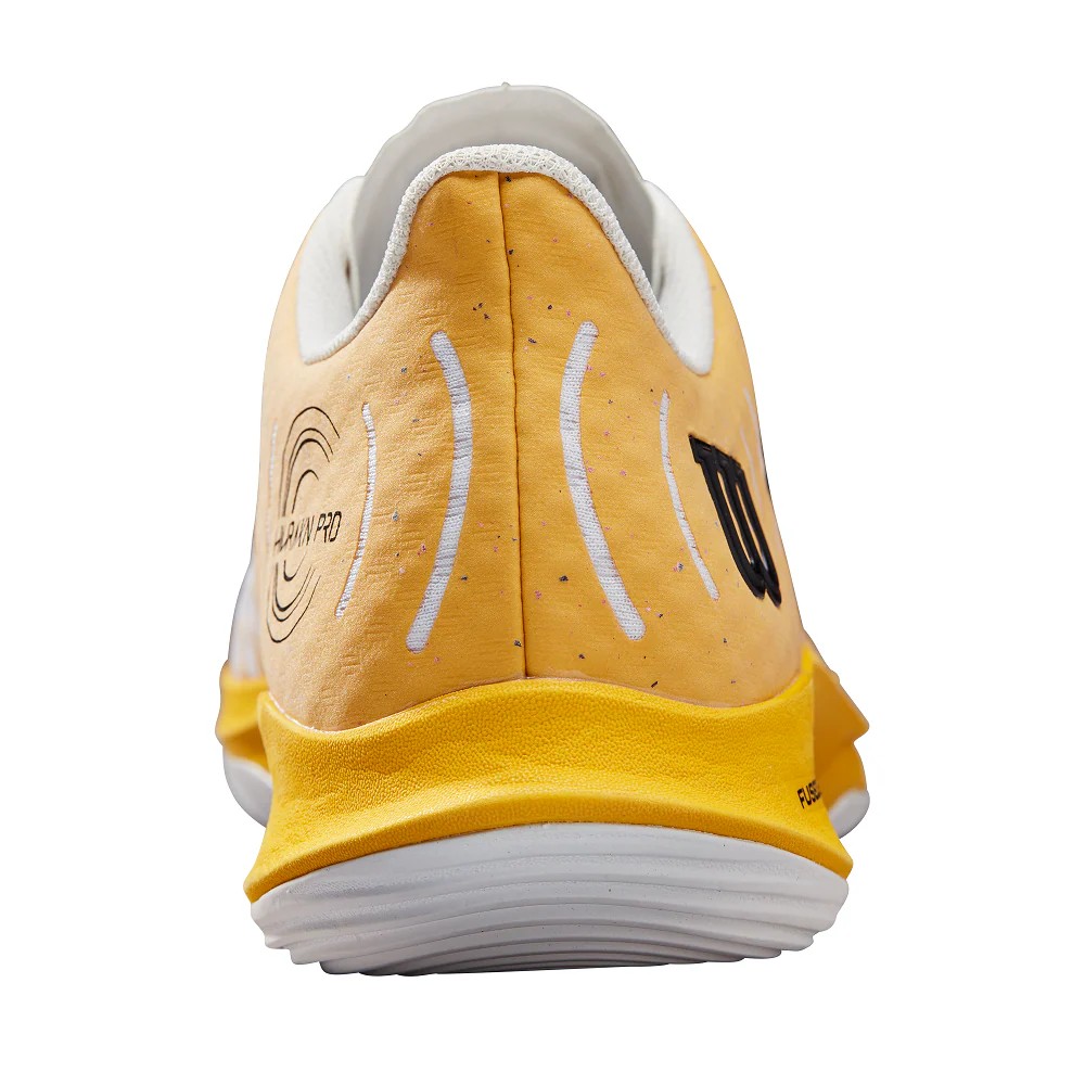 Wilson Hurakn Pro Men's Padel Tennis Sports Shoe Trainer - White/Old Gold/Fiery Coral - Image 5
