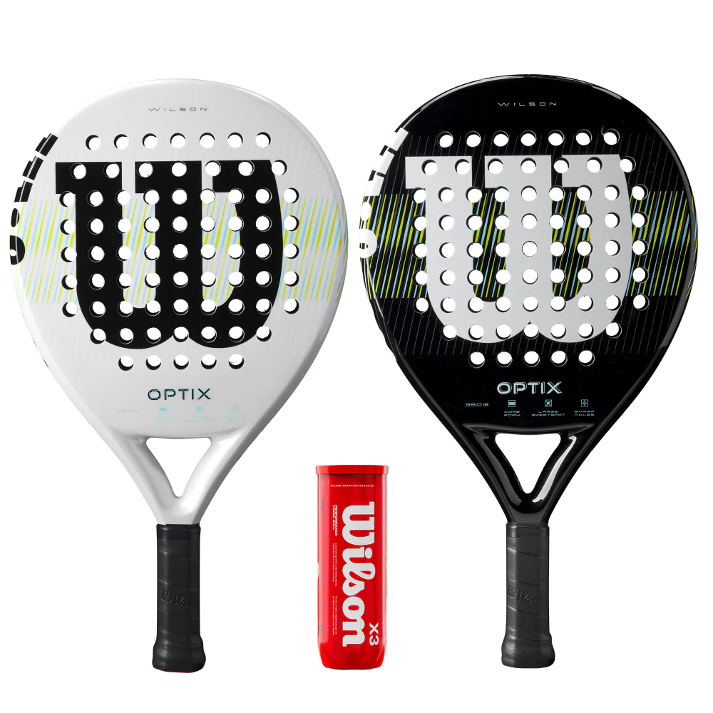 Wilson Optix 2 Player Padel Racket Set - Includes 2 Rackets & 3 Balls