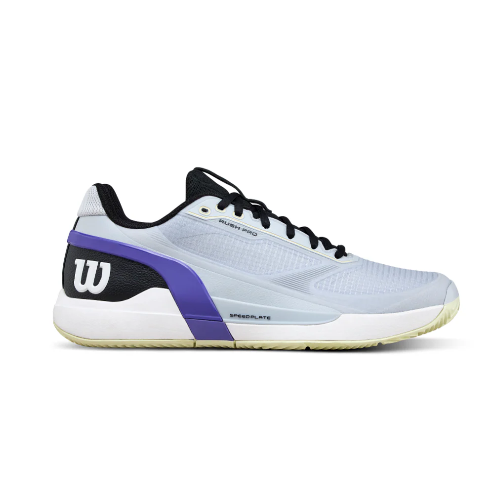 Wilson Rush Pro 5 Clay Men's Tennis Shoe - Gray Dawn/Black/Yellow - 2026