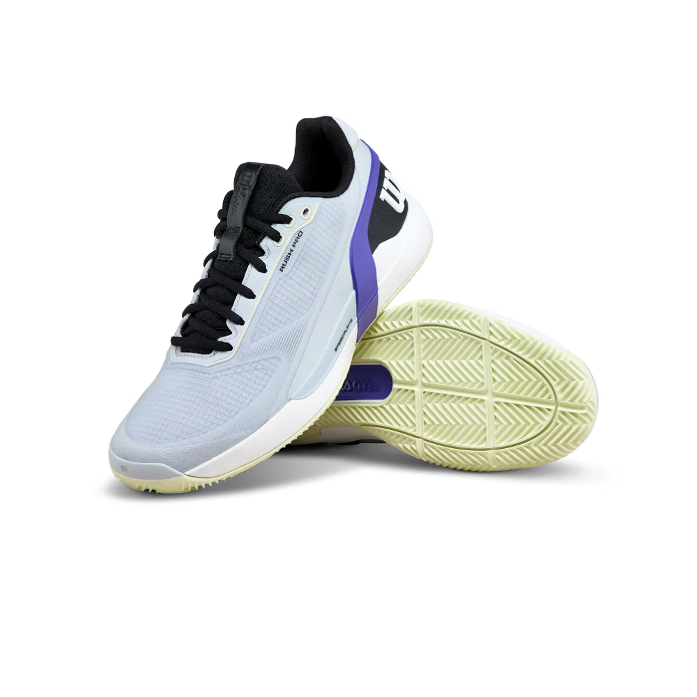 Wilson Rush Pro 5 Clay Men's Tennis Shoe - Gray Dawn/Black/Yellow - 2026 - Image 3